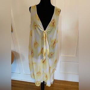Le Boudoir Vintage Yellow Floral Sheer Slip Dress. XL+?